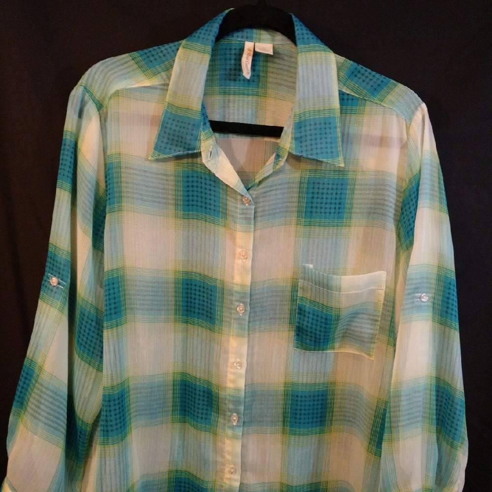 Red Camel Button Down Blouse